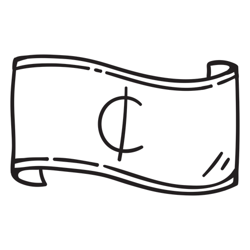 Cedi currency stroke bill PNG Design