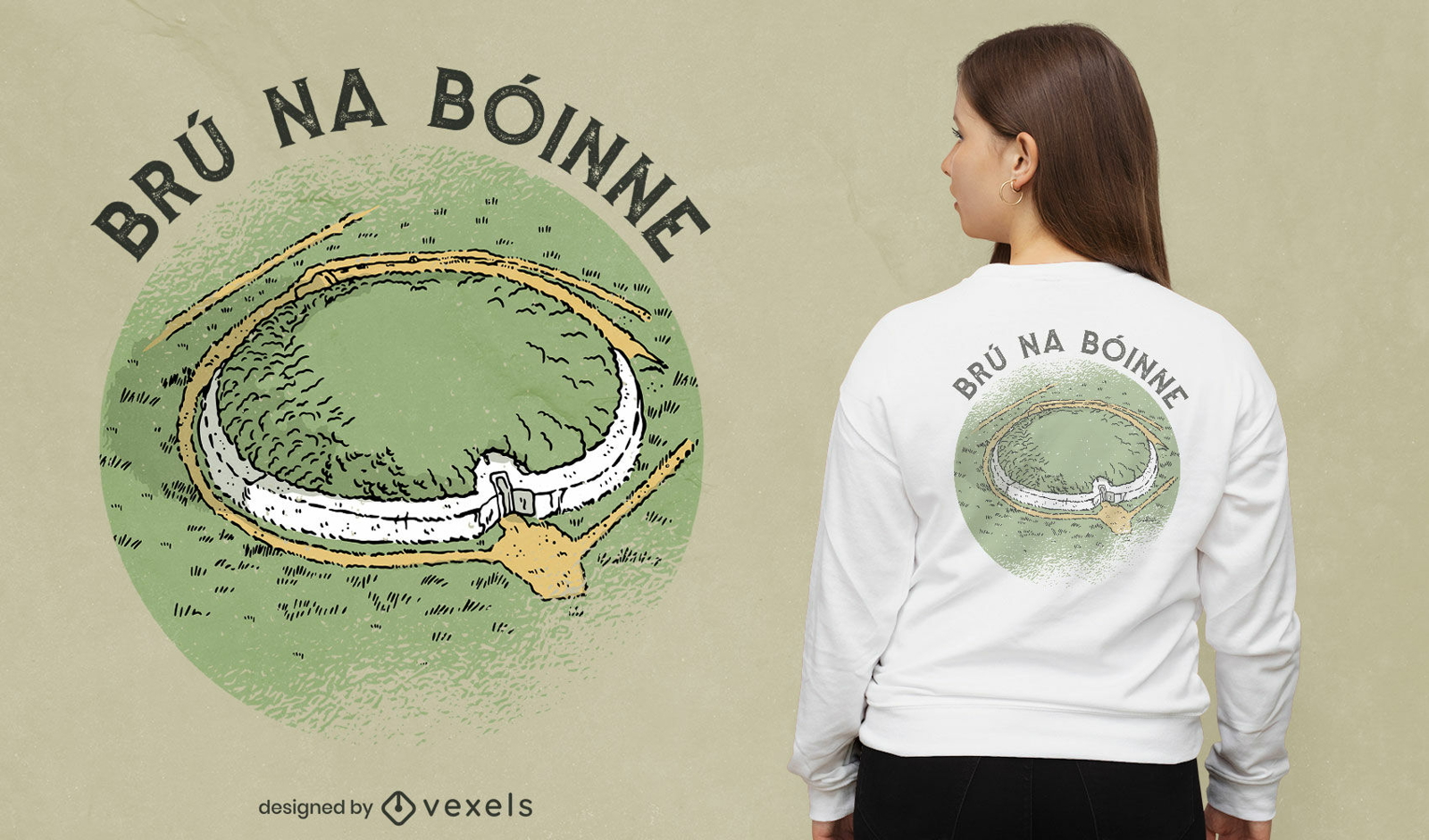 Design de camisetas de Newgrange, ponto de refer?ncia irland?s