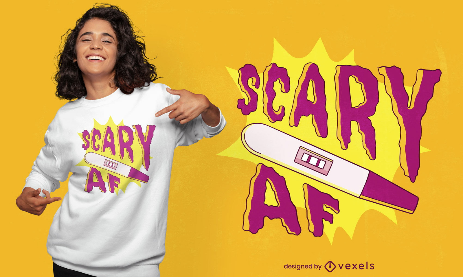 Diseño de camiseta de prueba de embarazo Scary AF