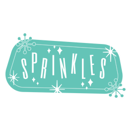 Sprinkles retro label cut out PNG Design