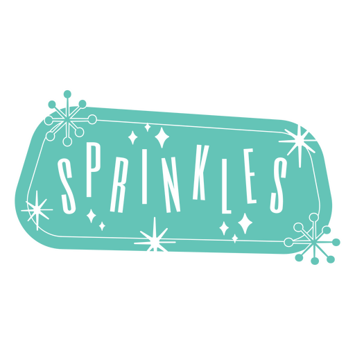 Sprinkles retro label cut out PNG Design