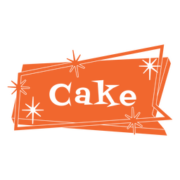 Kuchen-Retro-Label ausgeschnitten PNG-Design