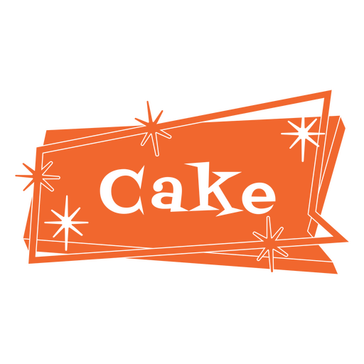 Cake retro label cut out PNG Design