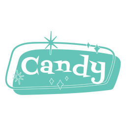 Candy retro label cut out PNG Design