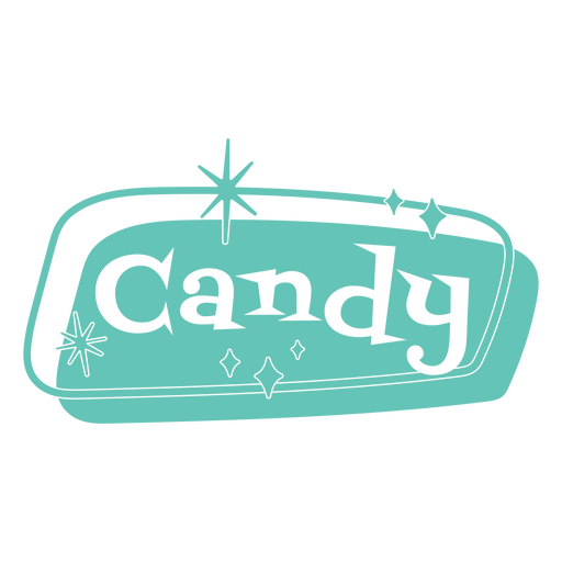 Candy retro label cut out PNG Design