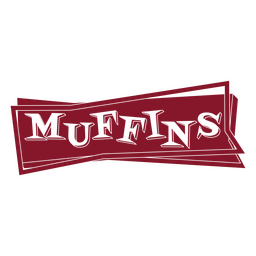Etiqueta retrô de muffin cortada Transparent PNG