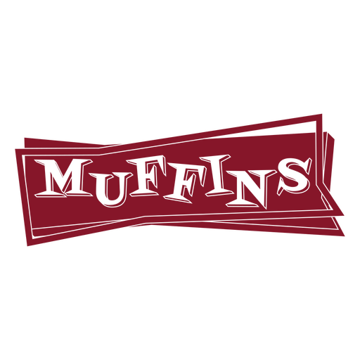 Etiqueta retrô de muffin cortada Desenho PNG