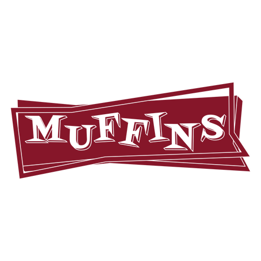 Muffin retro etiqueta cortada Diseño PNG