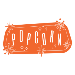 Popcorn-Retro-Label ausgeschnitten PNG-Design