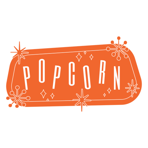 Popcorn retro label cut out PNG Design