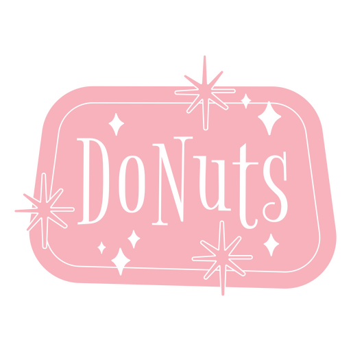 Donuts retro etiqueta cortada Diseño PNG