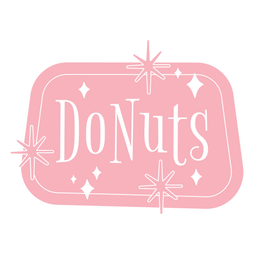 Etiqueta retrô de rosquinhas cortada Desenho PNG