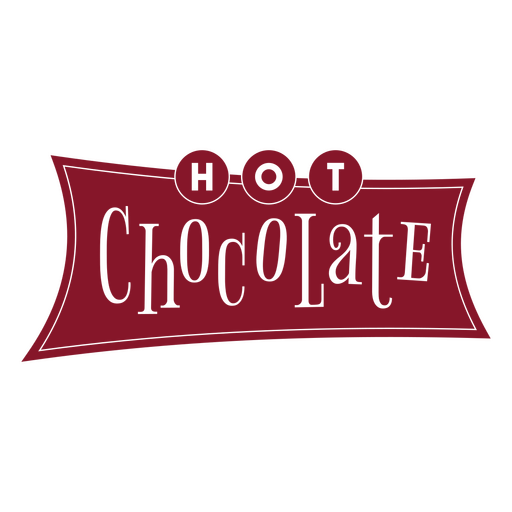 Etiqueta retro de chocolate caliente cortada