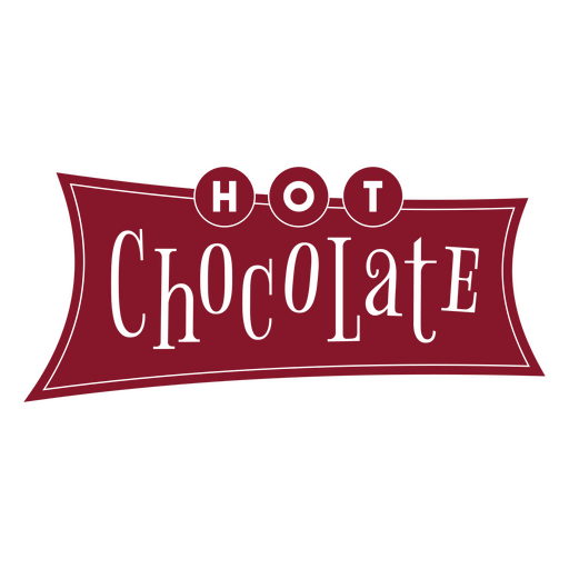 Etiqueta retrô de chocolate quente cortada Desenho PNG