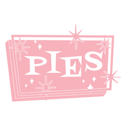 Pies Retro-Label ausgeschnitten PNG-Design