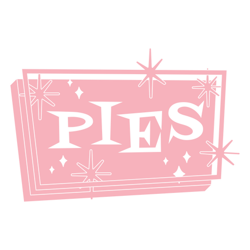 Pies retro label cut out PNG Design