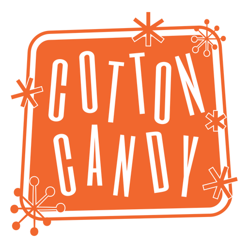 Cotton candy retro label cut out