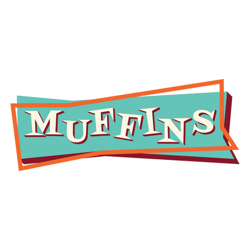 Muffins Retro-Schild-Etikett PNG-Design