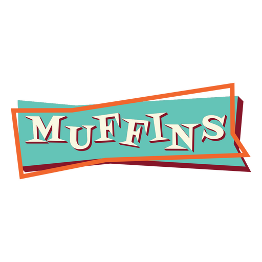 Rótulo de sinal retrô de muffins Desenho PNG