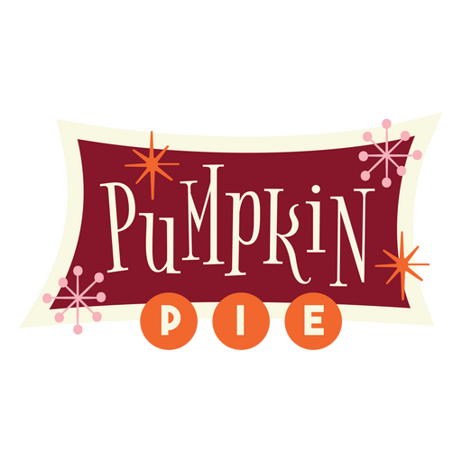 Pumpkin pie retro sign label