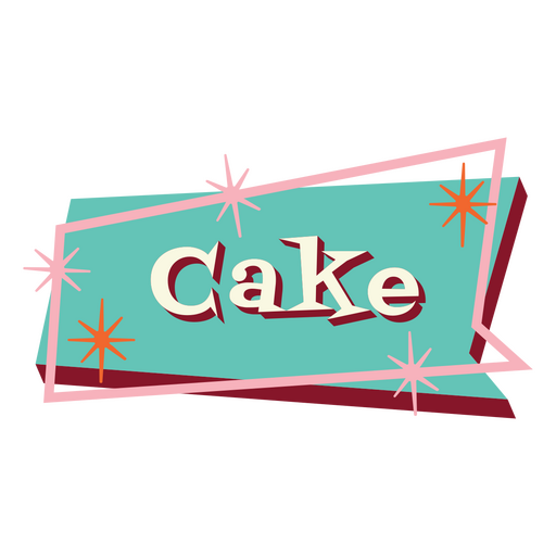Cake retro sign label PNG Design