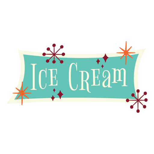 Ice cream retro sign label