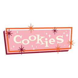 Cookies Retro Sign Label PNG & SVG Design For T-Shirts