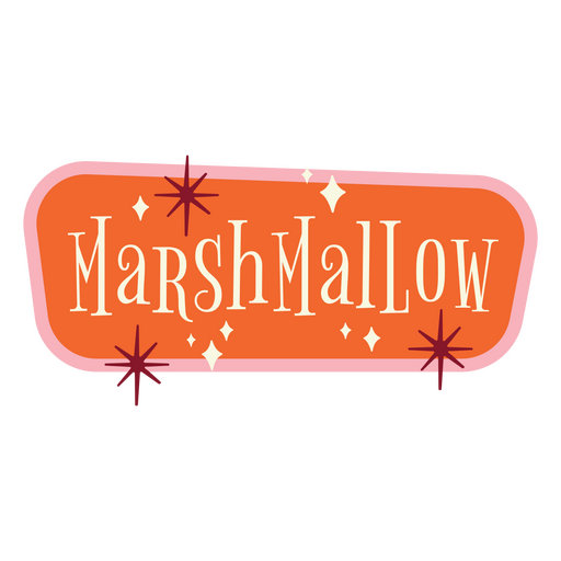 Marshmallows retro sign label