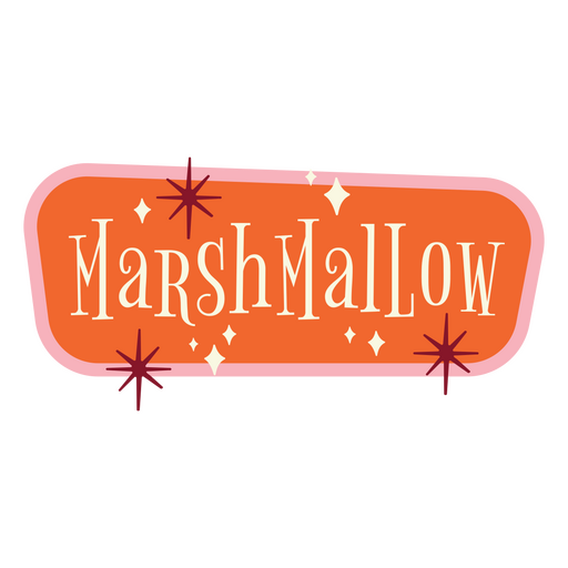 Rótulo de sinal retrô de marshmallows Desenho PNG