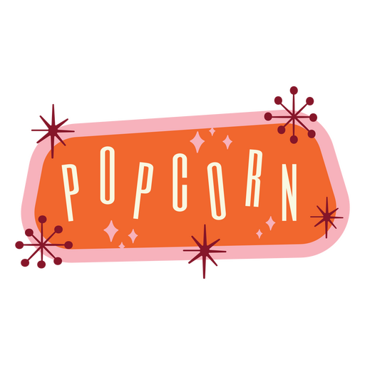 Popcorn retro sign label