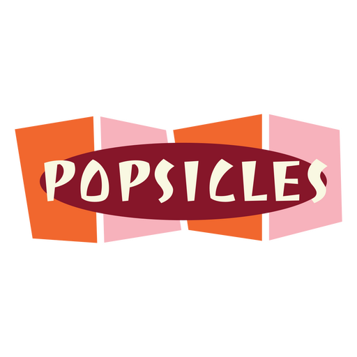 Popsicles retro sign label PNG Design