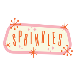 Sprinkles Retro-Schild-Etikett PNG-Design