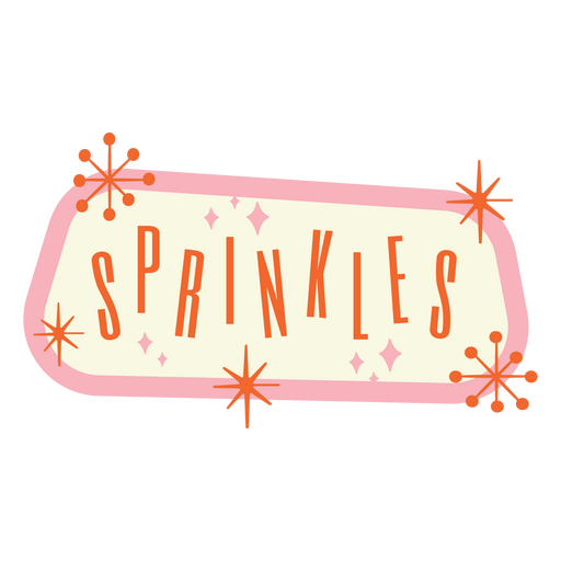 Sprinkles Retro-Schild-Etikett PNG-Design