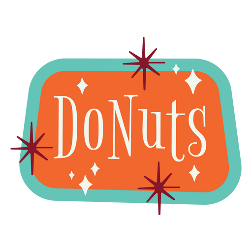 Donuts Retro-Schild-Etikett PNG-Design