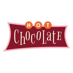 Etiqueta de signo retro de chocolate caliente Diseño PNG