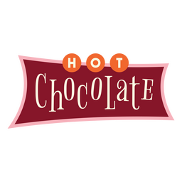 Hot chocolate retro sign label