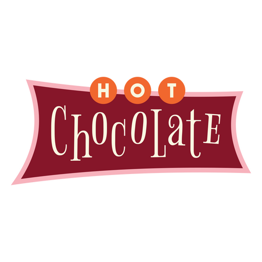 Etiqueta de signo retro de chocolate caliente Diseño PNG