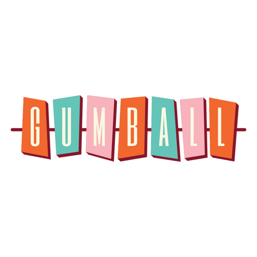 Gumball retro sign label