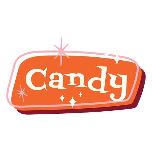 Candy Retro-Schild-Etikett PNG-Design