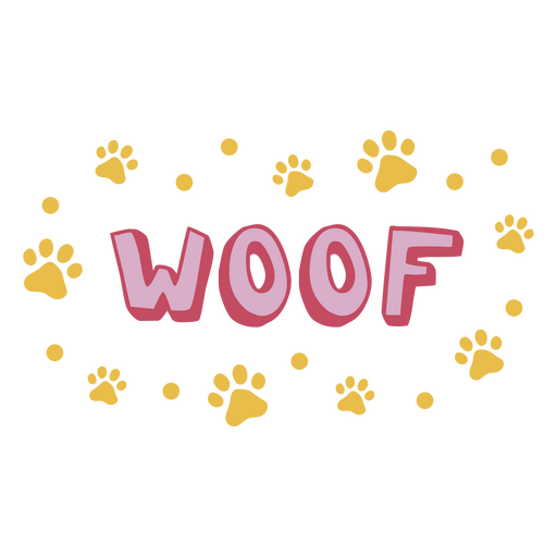 Citação de cor de doodle Woof Desenho PNG