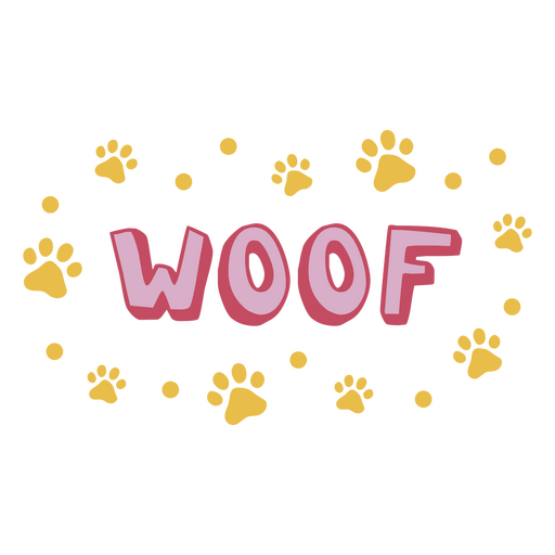 Woof doodle color quote PNG Design