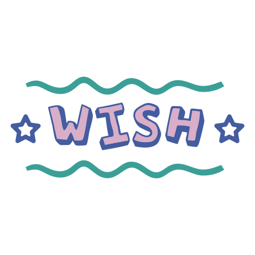 Wish doodle color quote PNG Design