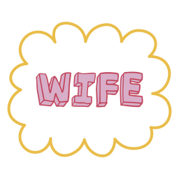 Wife doodle color quote Transparent PNG