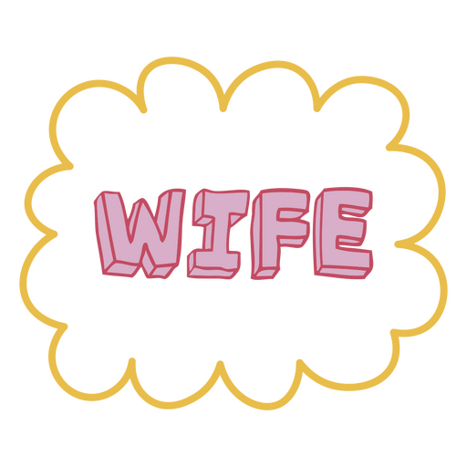 Wife doodle color quote PNG Design