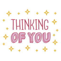 Thinking Of You Doodle Color Quote PNG & SVG Design For T-Shirts