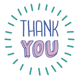 Thank you doodle color quote PNG Design