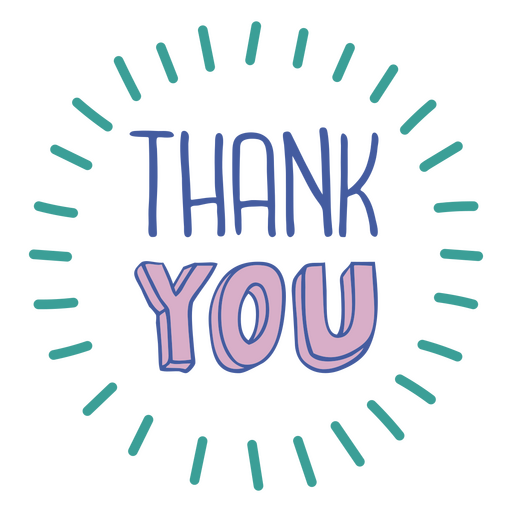 Thank you doodle color quote PNG Design