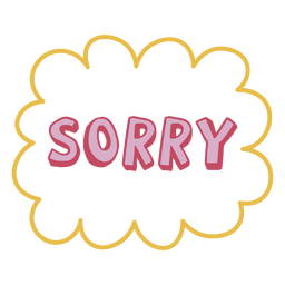 Desculpe, citação de cor de doodle Desenho PNG