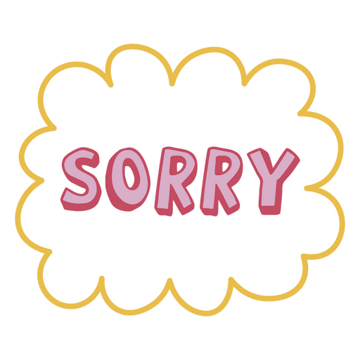 Sorry doodle color quote PNG Design