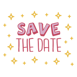 Save the date doodle color quote PNG Design